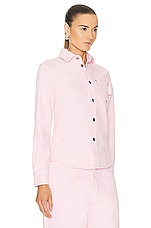 Bottega Veneta Long Sleeve Shirt in Camelia, view 2, click to view large image.