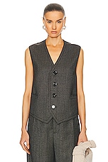 Bottega Veneta Classic Wool Houndstooth Vest in Brown, Blue, & Yellow, view 1, click to view large image.
