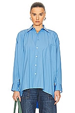 Bottega Veneta Compact Cotton Shirt in Admiral, view 1, click to view large image.