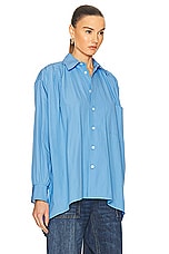 Bottega Veneta Compact Cotton Shirt in Admiral, view 2, click to view large image.