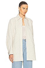 Bottega Veneta Criss Cross Shirt in White, view 2, click to view large image.