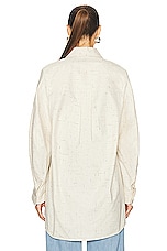 Bottega Veneta Criss Cross Shirt in White, view 3, click to view large image.