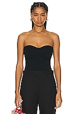 Bottega Veneta Strapless Bodysuit Top in Black, view 1, click to view large image.
