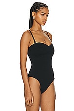 Bottega Veneta Strapless Bodysuit Top in Black, view 3, click to view large image.