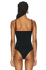 Bottega Veneta Strapless Bodysuit Top in Black, view 4, click to view large image.