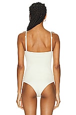 Bottega Veneta Strapless Bodysuit Top in Pastry, view 4, click to view large image.