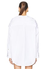 Bottega Veneta Long Sleeve Button Up Top in White, view 3, click to view large image.