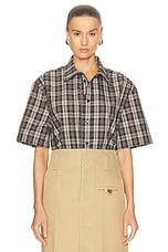Bottega Veneta Short Sleeve Shirt in Fondant, Dove, & Mint, view 1, click to view large image.