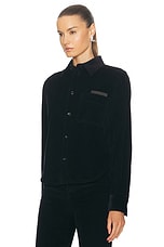 Bottega Veneta Long Sleeve Shirt in Midnight Blue, view 3, click to view large image.