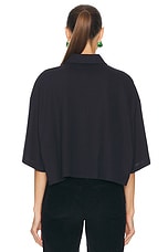 Bottega Veneta Short Sleeve Shirt in Dark Night, view 3, click to view large image.