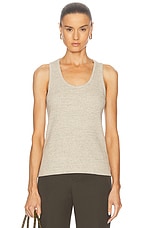 【送料&関税込】Bottega Veneta Melange Grey Wool Tank Top Bottega Veneta Ribbed Tank Top in Light Beige Melange | FWRD