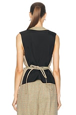Bottega Veneta Tailored Vest in Beige, Yellow, & Blue, view 3, click to view large image.