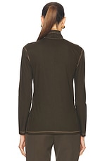 Bottega Veneta Long Sleeve Turtleneck Top in Dark Olive, view 3, click to view large image.