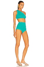 Bottega Veneta Crinkle Bikini Set in Neptune, view 2, click to view large image.
