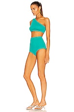 Bottega Veneta Crinkle Bikini Set in Neptune, view 3, click to view large image.