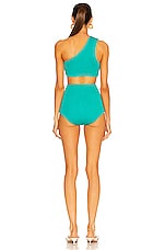 Bottega Veneta Crinkle Bikini Set in Neptune, view 4, click to view large image.
