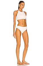 Bottega Veneta Nylon Crinkle Bikini Set in White, view 2, click to view large image.