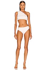 Bottega Veneta Nylon Crinkle Bikini Set in White, view 1, click to view large image.
