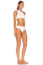Bottega Veneta Nylon Crinkle Bikini Set in White, view 2, click to view large image.