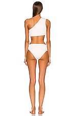 Bottega Veneta Nylon Crinkle Bikini Set in White, view 3, click to view large image.