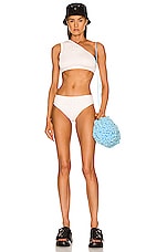 Bottega Veneta Nylon Crinkle Bikini Set in White, view 4, click to view large image.