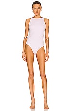Bottega Veneta Mini Intreccio Swimsuit in Mirth Washed, view 1, click to view large image.