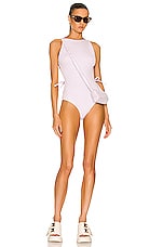 Bottega Veneta Mini Intreccio Swimsuit in Mirth Washed, view 4, click to view large image.