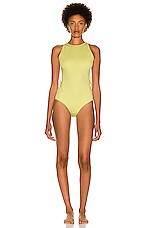 Bottega Veneta Mini Intreccio Swimsuit in Seagrass, view 1, click to view large image.