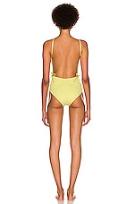 Bottega Veneta Mini Intreccio Swimsuit in Seagrass, view 4, click to view large image.