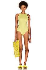 Bottega Veneta Mini Intreccio Swimsuit in Seagrass, view 5, click to view large image.