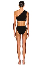 Bottega Veneta Nylon Crinkle Bikini Set in Black, view 4, click to view large image.