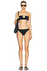 Bottega Veneta Strapless Bikini Set in Black, view 4, click to view large image.