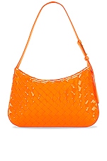 Bottega Veneta Small Metal Loops Bag in Tangerine & Gold, view 3, click to view large image.