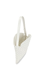 Bottega Veneta Small Metal Loops Bag in White & Parakeet, view 5, click to view large image.