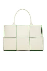Bottega Veneta Medium Arco Tote Bag in White, Parakeet, & Silver, view 3, click to view large image.