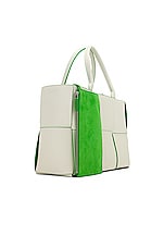 Bottega Veneta Medium Arco Tote Bag in White, Parakeet, & Silver, view 4, click to view large image.
