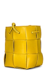 Bottega Veneta Mini Cassette Bucket Bag in Pollen & Gold, view 5, click to view large image.