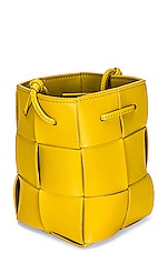 Bottega Veneta Mini Cassette Bucket Bag in Pollen & Gold, view 6, click to view large image.