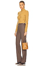 Bottega Veneta Small Cassette Bucket Bag in Camel & Gold, view 2, click to view large image.