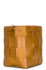 Bottega Veneta Small Cassette Bucket Bag in Camel & Gold, view 4, click to view large image.