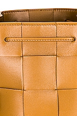 Bottega Veneta Small Cassette Bucket Bag in Camel & Gold, view 8, click to view large image.
