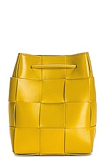 Bottega Veneta Small Cassette Bucket Bag in Pollen & Gold, view 1, click to view large image.