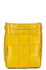 Bottega Veneta Small Cassette Bucket Bag in Pollen & Gold, view 3, click to view large image.