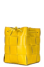 Bottega Veneta Small Cassette Bucket Bag in Pollen & Gold, view 4, click to view large image.