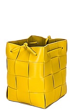 Bottega Veneta Small Cassette Bucket Bag in Pollen & Gold, view 5, click to view large image.