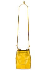 Bottega Veneta Small Cassette Bucket Bag in Pollen & Gold, view 6, click to view large image.