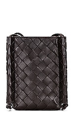 Bottega Veneta Pouch On Strap in Potion & Gold, view 3, click to view large image.