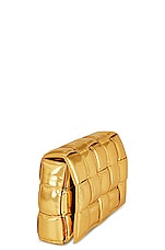 Bottega Veneta Padded Cassette Crossbody Bag in Gold, view 5, click to view large image.