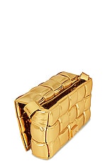 Bottega Veneta Padded Cassette Crossbody Bag in Gold, view 6, click to view large image.