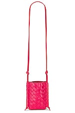 Bottega Veneta Pouch On Strap in Cranberry & Gold, view 6, click to view large image.